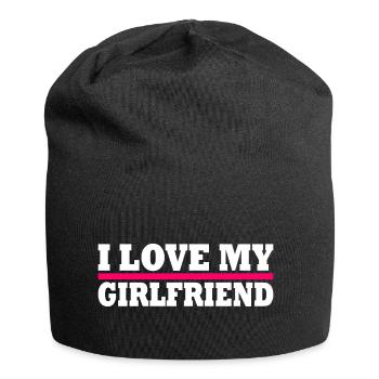 I love my girlfriend - Jersey-Beanie - Schwarz - Vorne
