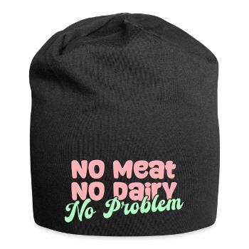 No meat, no dairy, no problem, Vegan - Jersey Beanie - black - Front