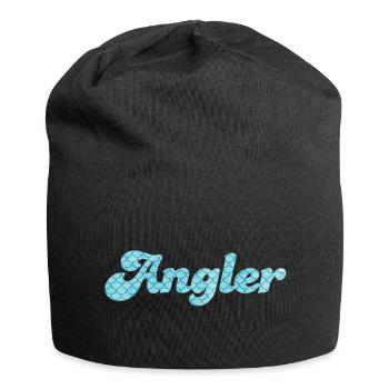 Angler Schuppen Sprüche Fische Meer Muster Hobby - Jersey-Beanie - Schwarz - Vorne