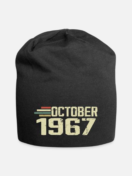 October 1967 - Birthday in October 1967 - Jersey Beanie - black