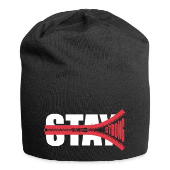 STAY STRONG - Encourage - Give strength - Jersey Beanie - black - Front