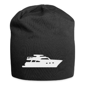 Yacht Silhouette Motorboat - Jersey Beanie - black - Front