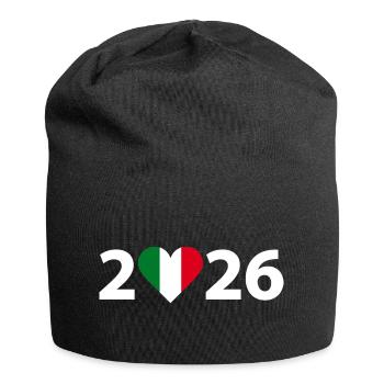 I love Italien 2026, Italien 2026 - Jersey-Beanie - Schwarz - Vorne