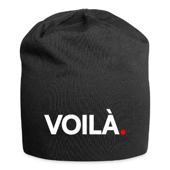DA HAST DU ES | Reaktion des minimalistischen Humors - Jersey-Beanie - Schwarz - Vorne