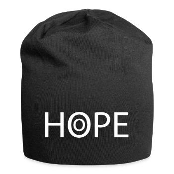 HOPE white - Jersey Beanie - black - Front