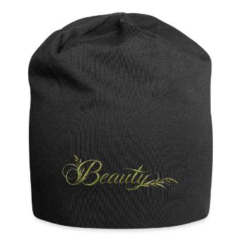 Beauty Schriftzug Natur Design - Jersey-Beanie - Schwarz - Vorne