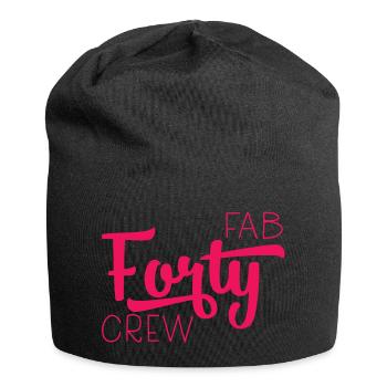 40. Geburtstag: Fab Forty Crew - Jersey-Beanie - Schwarz - Vorne