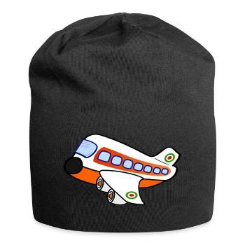 airplane aeroplane flugzeug heissluftballon air ba - Jersey-Beanie - Schwarz - Vorne