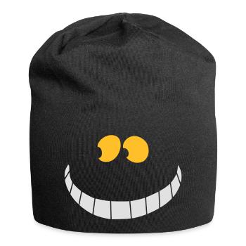Grinsekatze - Jersey-Beanie - Schwarz - Vorne