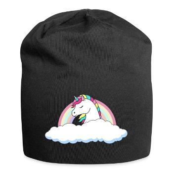Licorne au-dessus des nuages - Bonnet en jersey - noir - Devant