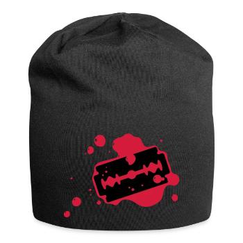 lame de rasoir avec du sang - Bonnet en jersey - noir - Devant