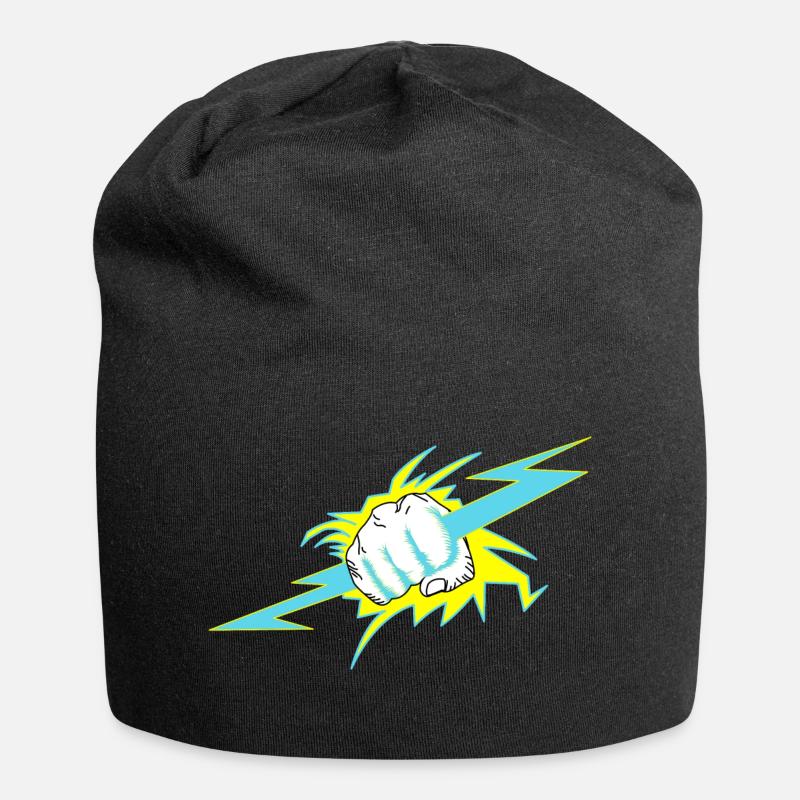Zeus Hand. Donner Geschenk - Jersey-Beanie - Schwarz