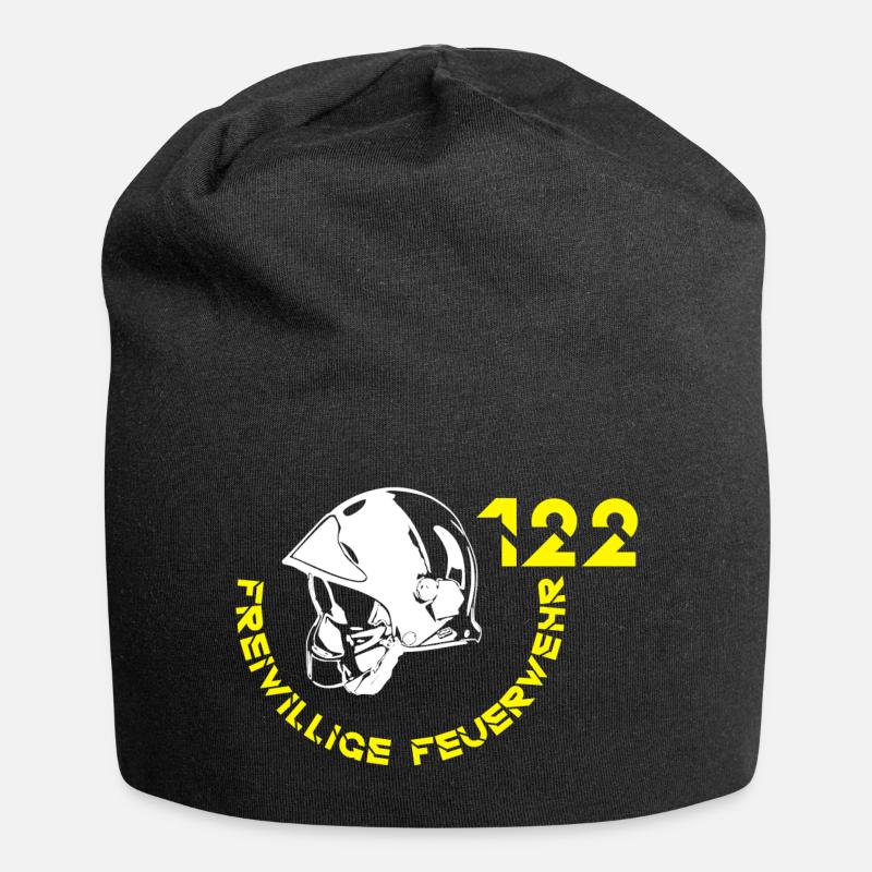 Freiwillige Feuerwehr 122 – SIX 2 weiß/gelb - Jersey-Beanie - Schwarz