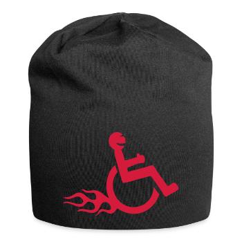 disability wheelchair fun handicap - Jersey Beanie - black - Front