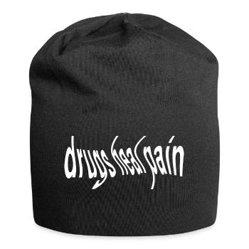 drugs heal pain cadeau drogue medicine kiffer LSD - Bonnet en jersey - noir - Devant