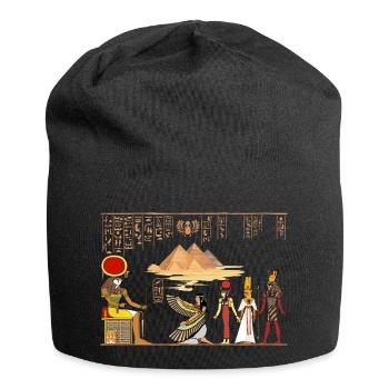 Papyrus Ägypten Horus Pyramiden Urlaub Geschenk - Jersey-Beanie - Schwarz - Vorne