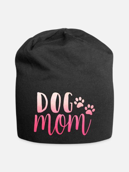 Dog Mom - Jersey-Beanie - Schwarz