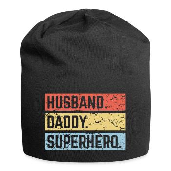 Husband Daddy Superhero (Super Dad Superdaddy PNG) - Bonnet en jersey - noir - Devant