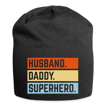 Husband Daddy Superhero (Super Dad Superdaddy 3C) - Bonnet en jersey - noir - Devant