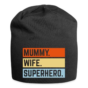 Mummy Wife Superhero (Super Mum / Supermummy / 3C) - Jersey Beanie - black - Front