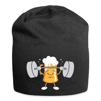 Drinking Party Funny Craft Beer Lifting Design - Jersey-Beanie - Schwarz - Vorne