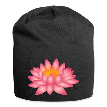 Yoga Lotusblume - Jersey-Beanie - Schwarz - Vorne