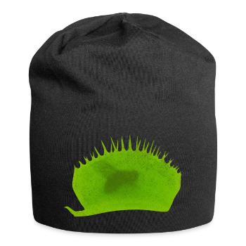 Venusfliegenfalle mit Fliege - Jersey-Beanie - Schwarz - Vorne