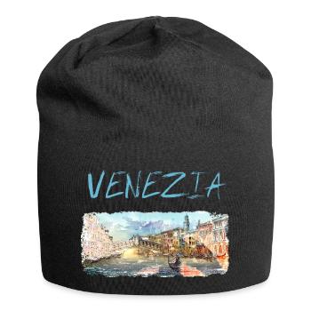 Venise Grand Canal Pont du Rialto - Bonnet en jersey - noir - Devant