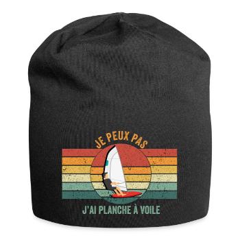 Je peux pas, j'ai planche à voile - Bonnet en jersey - noir - Devant
