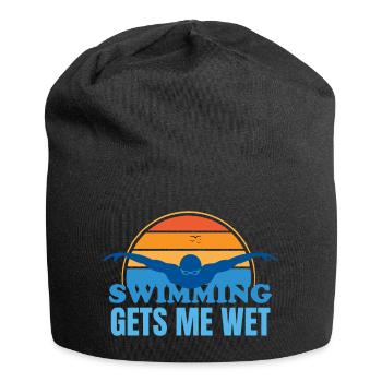 Swimming Gets Me Wet - Jersey Beanie - black - Front