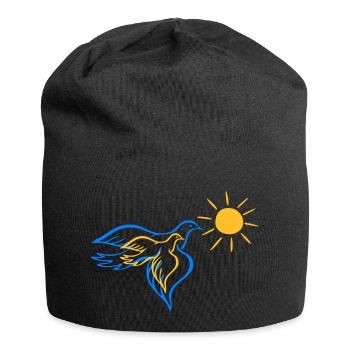 Colombe de la Paix, Paix, Ukraine Israël - Bonnet en jersey - noir - Devant