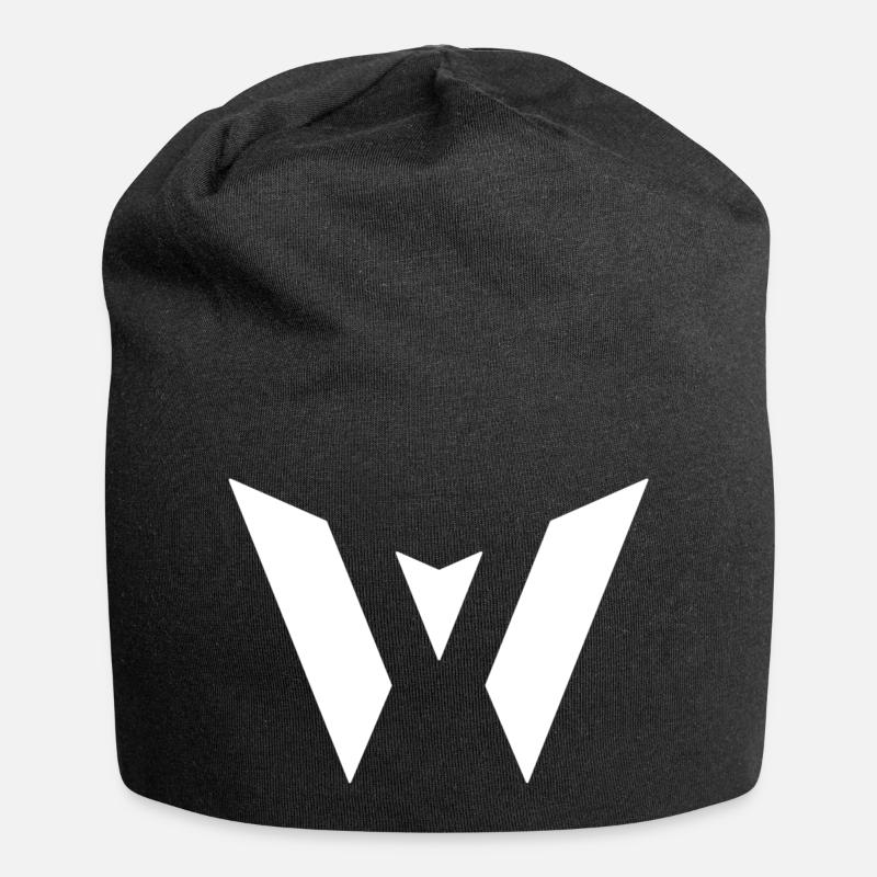 W-Sticker blanc - Bonnet en jersey - noir