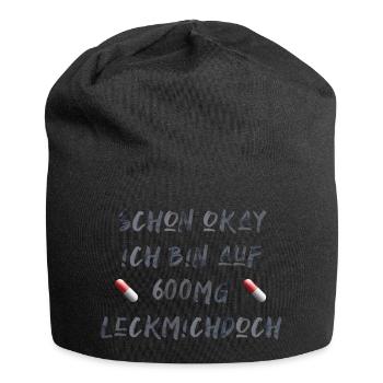 Büro lustiger Spruch Laune Geschenkidee Medikament - Jersey-Beanie - Schwarz - Vorne