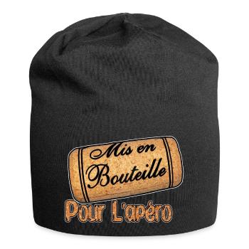 Mis en bouteille pour l'apéro - Bonnet en jersey - noir - Devant
