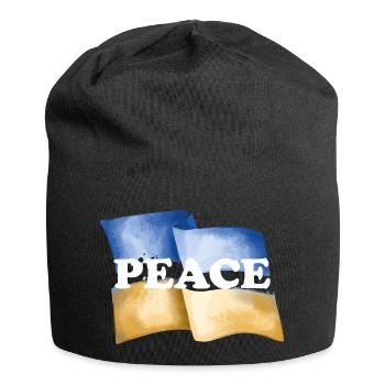 frieden ukraine peace botschaft support Politik - Jersey-Beanie - Schwarz - Vorne