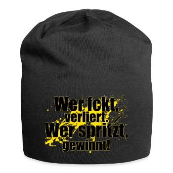 Wer spritzt gewinnt! - Jersey-Beanie - Schwarz - Vorne