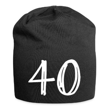 40 JAHRE. 40-jähriges Jubiläum. GEBURTSTAG 40 JAHRE. 40 - Jersey-Beanie - Schwarz - Vorne