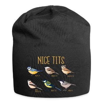 Nice Tits I Ornitologie Meise Ornitologe Natur - Jersey-Beanie - Schwarz - Vorne