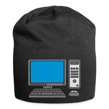 Keyboard Mouse Screen Computer - Jersey Beanie - black - Front