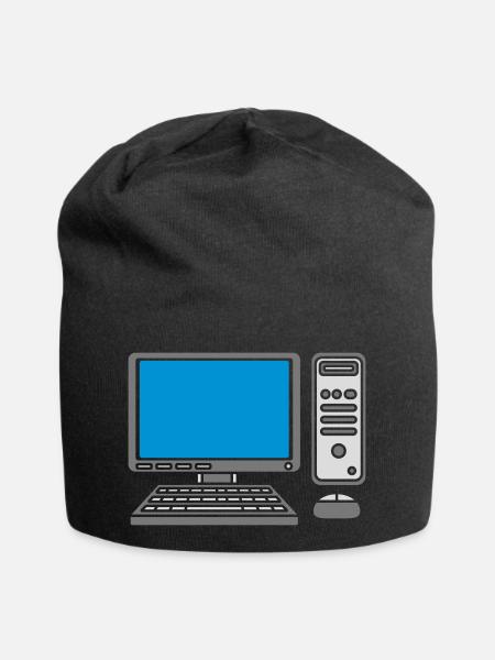 Tastatur Maus Bildschirm Computer - Jersey-Beanie - Schwarz