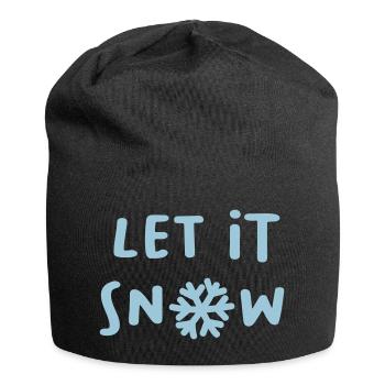 Let it snow Schnee Schneeflocke Winter Weihnachten - Jersey-Beanie - Schwarz - Vorne