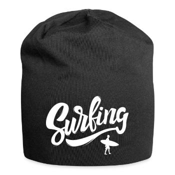surfing, surfing, surf fan - Jersey Beanie - black - Front