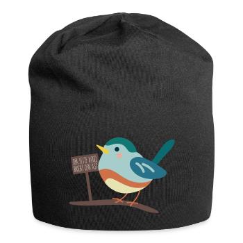 Dicker Vogel - Jersey-Beanie - Schwarz - Vorne