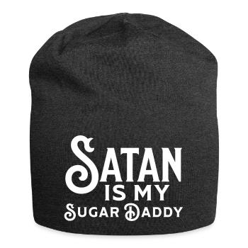 Satan is my Sugar Daddy Ironie Sarkasmus Spruch - Jersey-Beanie - Anthrazit - Vorne