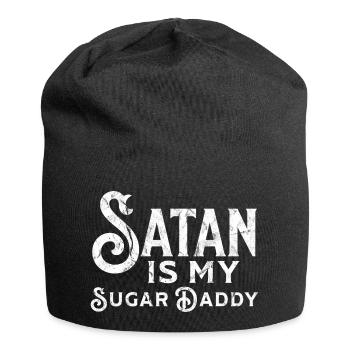 Satan is my Sugar Daddy Ironie Sarkasmus Spruch - Jersey-Beanie - Schwarz - Vorne