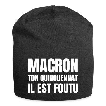 Macron, réforme des retraites - Bonnet en jersey - charbon - Devant