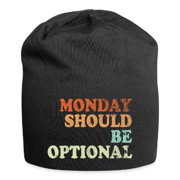 Monday should be optional Vintage - Jersey Beanie - black - Front