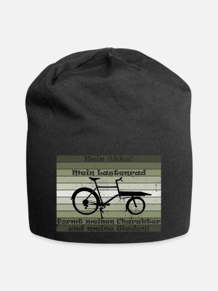 Lastenrad, Cargobike, Lastenesel "kein akku" - Jersey-Beanie - Schwarz
