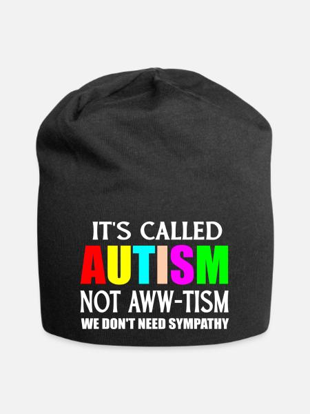 Zitat von Autismus - Jersey-Beanie - Schwarz