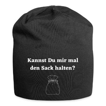 Kannst Du mir mal den Sack halten? - Jersey-Beanie - Schwarz - Vorne